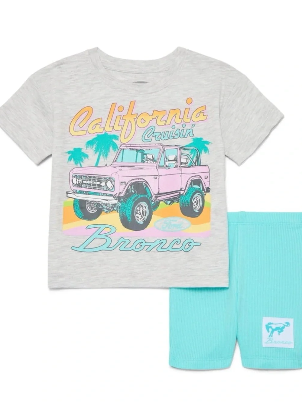 California Cruisin' Kids Pajama Set - Gray & Aqua
